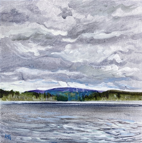 August Rain on the Lake by Angela St Jean
