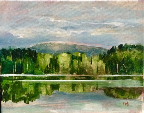 Morning on Dark Lake, Wilberforce ON by Angela St Jean