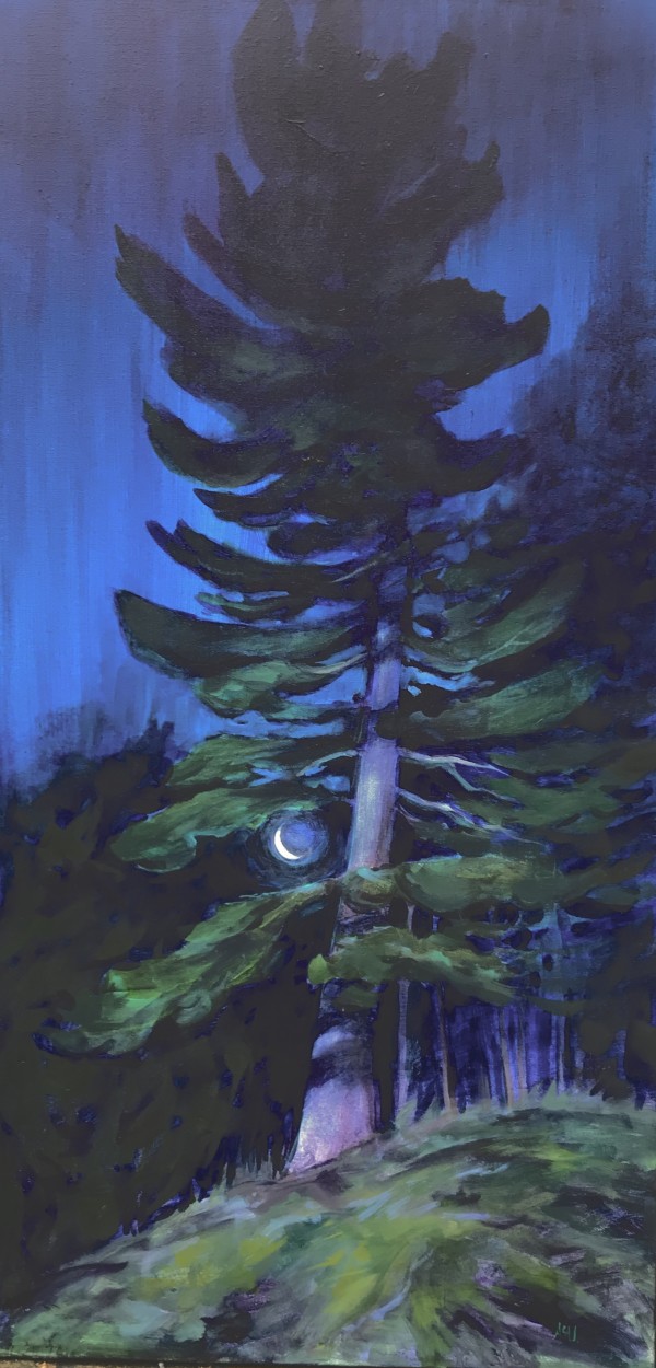 Crescent Moon and White Pine II by Angela St Jean