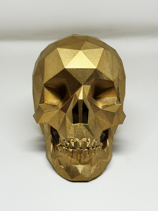 After Life Skull - Gilded Gold by Angie Jones