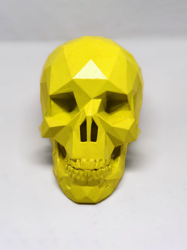After Life Skull - Neon Yellow by Angie Jones