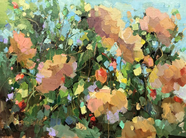 Apricot Rosebush by Michele Usibelli