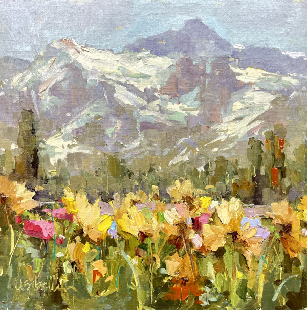 Vibrant Blooms & Sunlit Peaks by Michele Usibelli