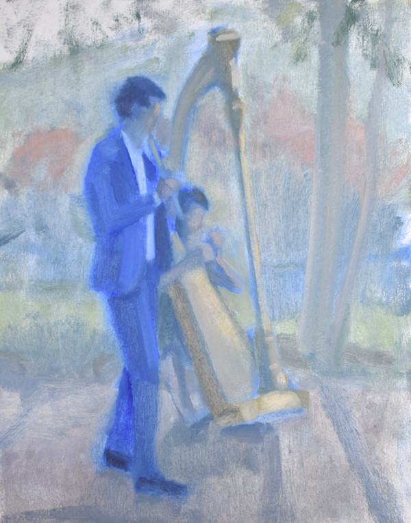Flute and Harp in the Garden by Curtis Green
