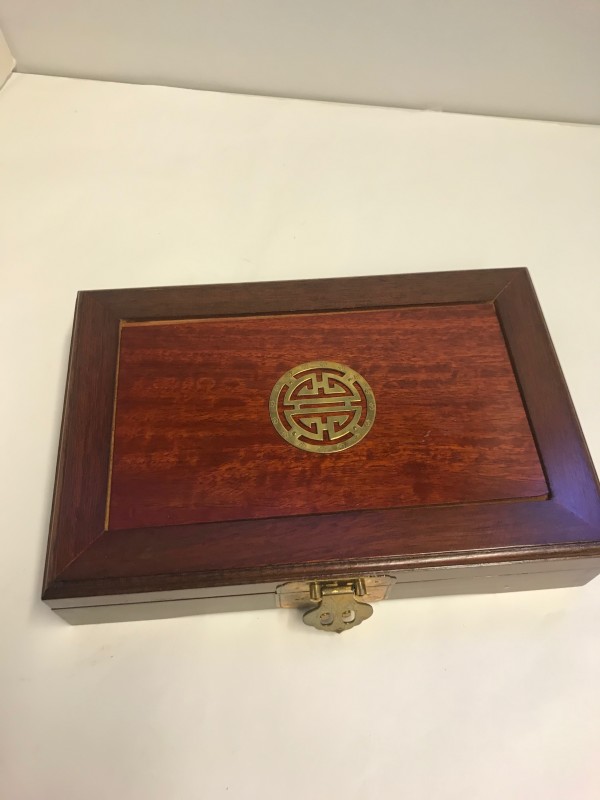 Wood Box With Red Lining, Chinese Style