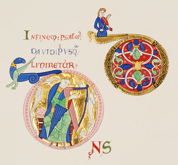 Illuminated Ds from Lincoln Cathedral manuscript MS174 by Toni Watts