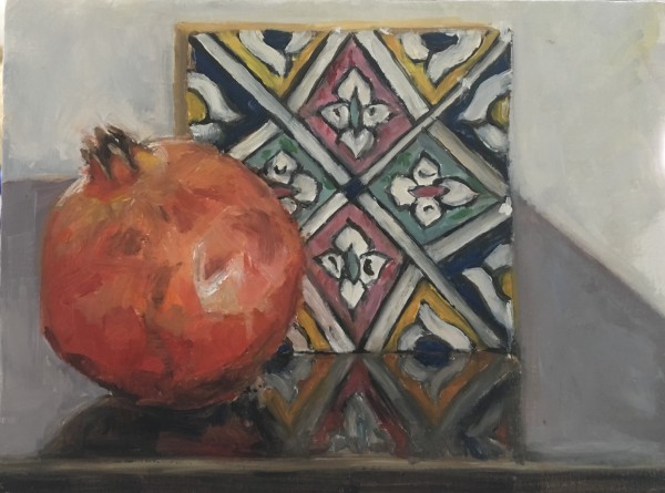 Pomegranate with Spanish Tile by Miranda Free