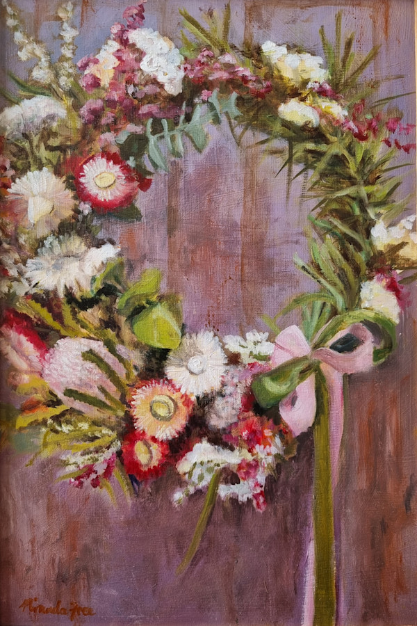 Wreath with Ribbons by Miranda Free
