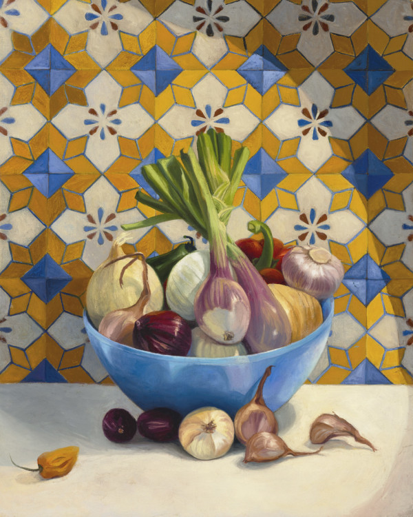 Greeting Card - Talavera Onions x 5 by Kathy Roseth