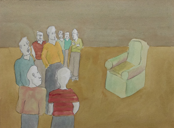 Crowd with Chair by Donald Slowik
