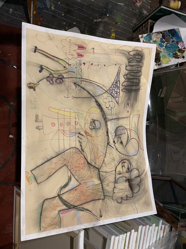 Self portrait drawing by Saundra Fleming