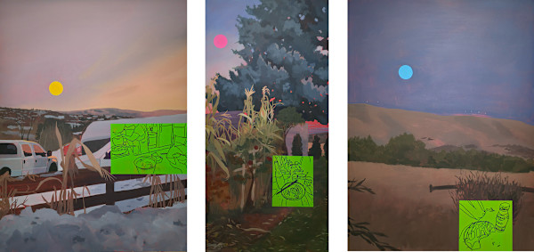 Backyard Through the Seasons (triptych) by H.R. Emi
