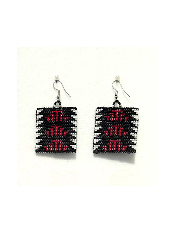Skokomish Wheat Symbol Earrings by Denise L. Emerson, Image 1.
