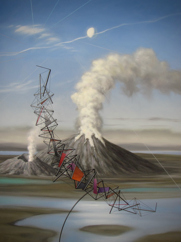 #283 structure with volcano by Robert Bickel, Image 1.