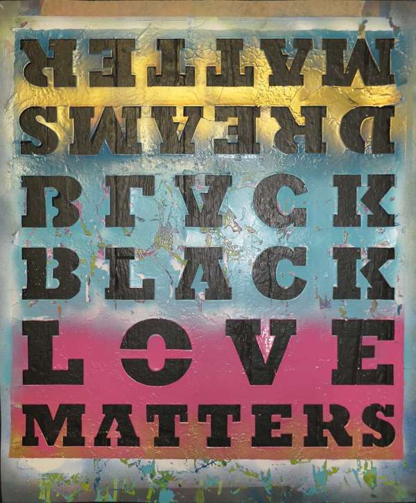 Black Love & Dreams stencil 1 by Damien James