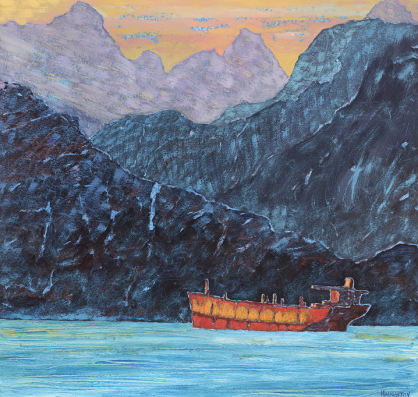 Sunset - One Ship by David Haughton
