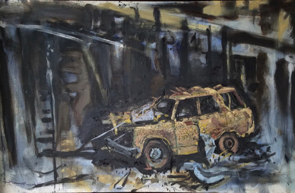 Bombed Car in Kiev by Dan McConnell