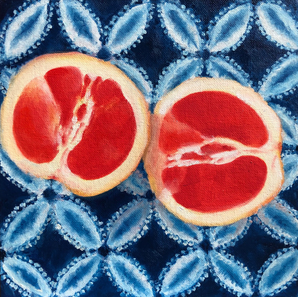 Grapefruits on Shibori by Gina Ariko