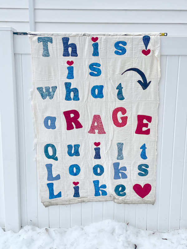 This is what a RAGE quilt looks like by Audrey Hyvonen