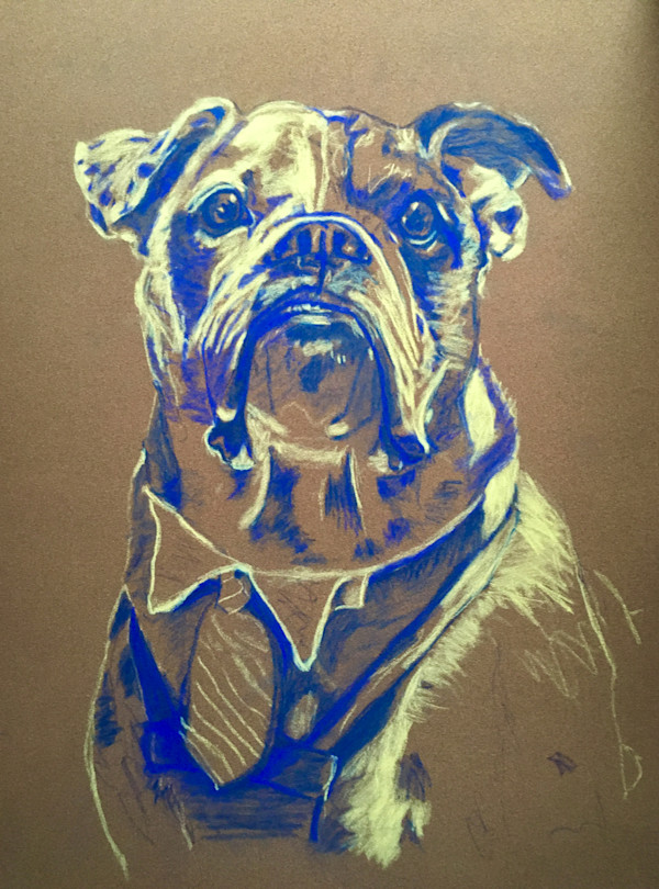 'Oscar with Tie, red and blue' by Cindy Berceli