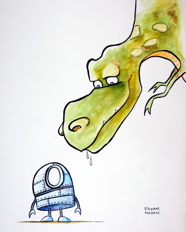 Robot v. Dinosaur by Vikram Madan