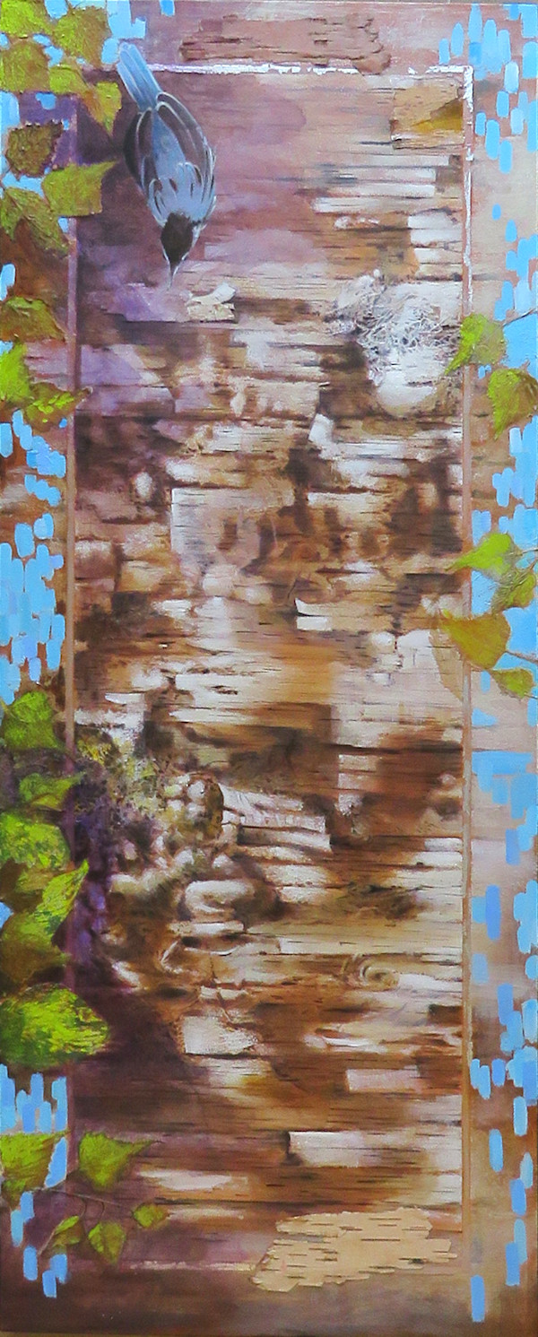 Birch and Nuthatch by Karen Phillips~Curran