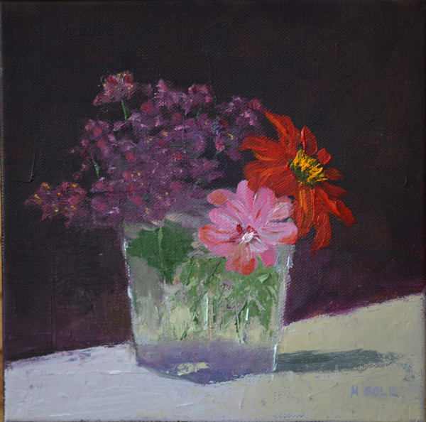 Flowers in a Glass Jar by Marie Cole