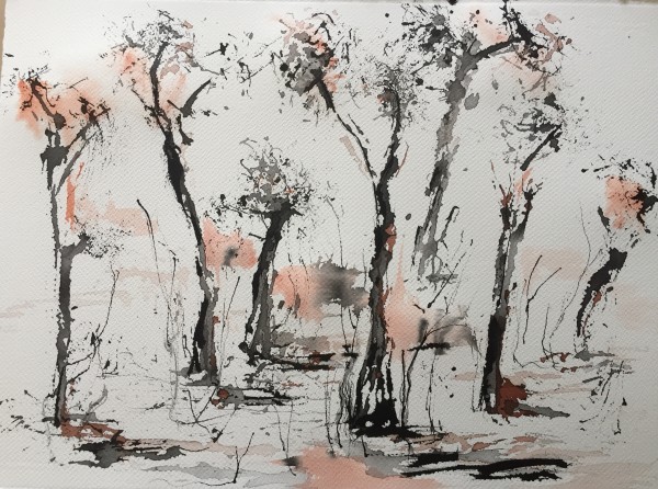 Random forest with burnt sienna by Kirsten Johnston