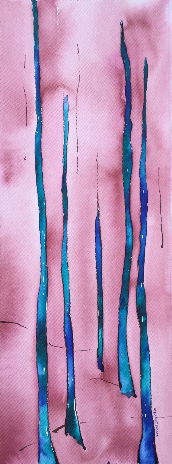 Tall trees with pink