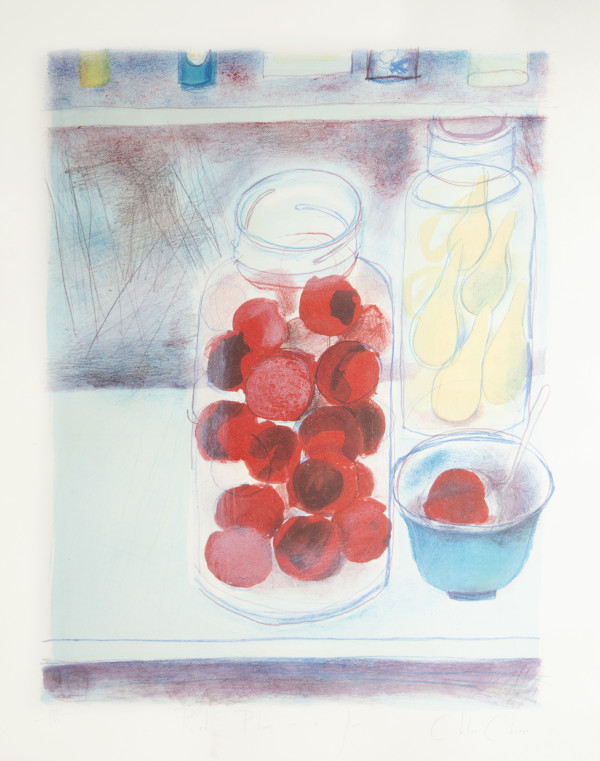 Red Plums in a Jar by Chloë Cheese
