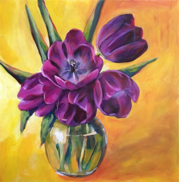 Purple Tulips by Adena  Helm Art