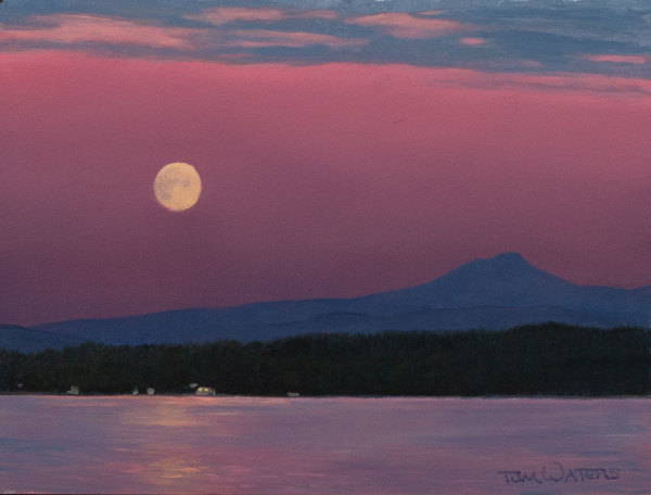 Moonrise Over Mallets Bay by Thomas Waters