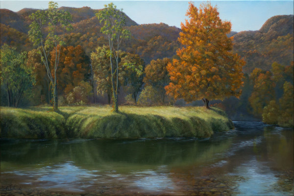Autumn River, Johnson Vermont by Thomas Waters