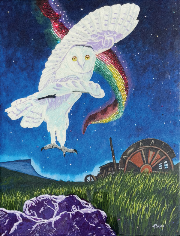 White Owl Landing by Francois Michel Beausoleil