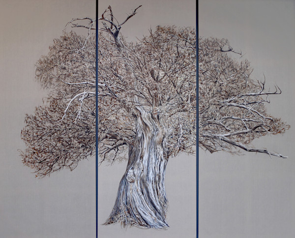 Cypress Triptych (3) 40" x 120" Oil on Linen by Jessica Monroe Fine Art