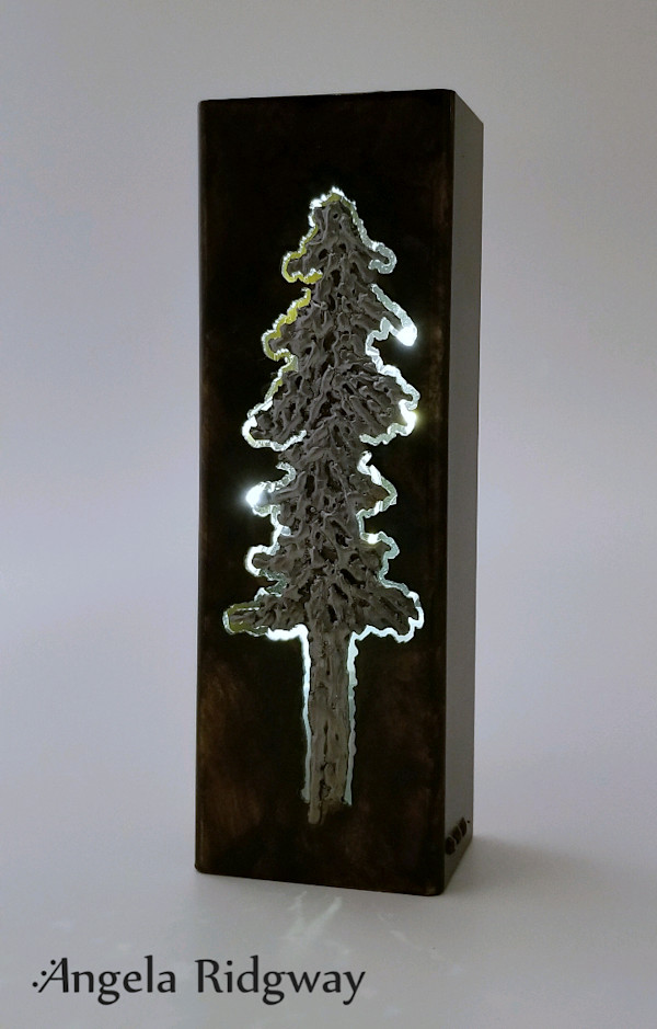 fir tree light box ~ 9" (FT25) by Angela Ridgway