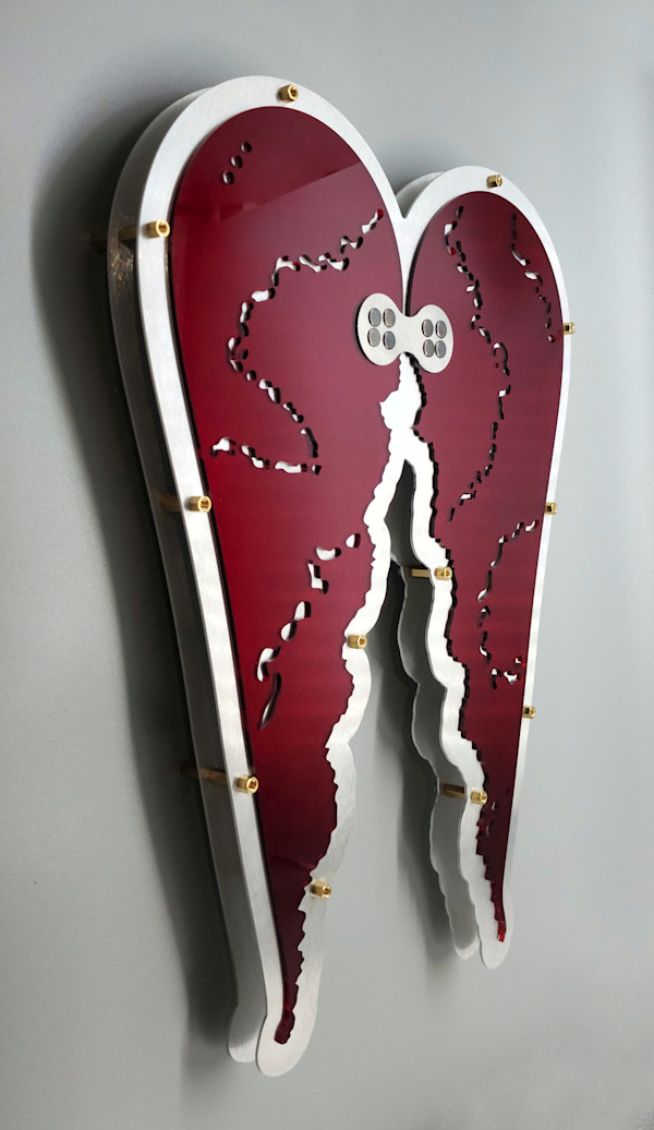 broken heart wings red by Angela Ridgway