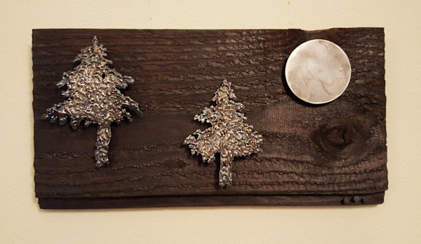 fir tree duet with full moon 1  [2016] by Angela Ridgway