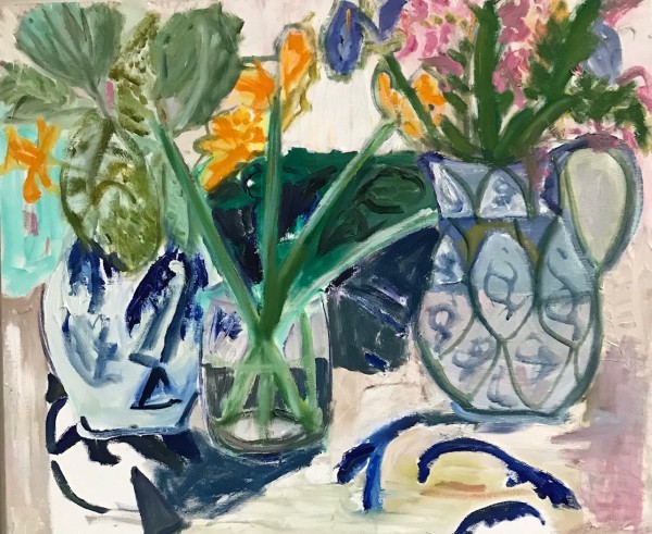 blue vases by Hilary brady