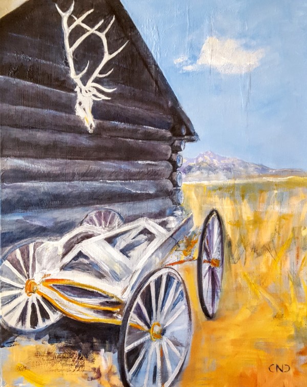 View of Heart Mountain from Old Trail Town by Cate Crawford by Cate Crawford and Wilson Crawford