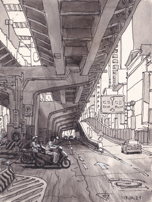 Taipei. Under Freeway by Evgeny Bondarenko
