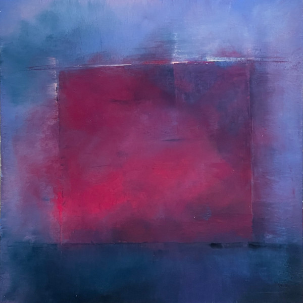 Wind the Clock - Blue with Crimson by Amy Bernhardt