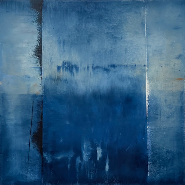 Wind the Clock - Blue with Orange by Amy Bernhardt