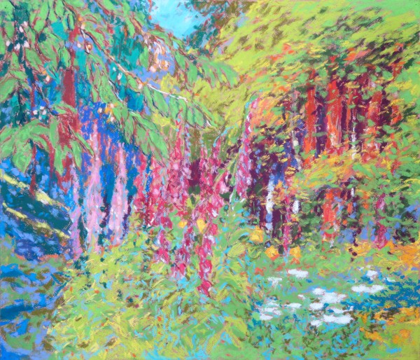 LS38: Wild cherries, foxgloves and poppies by the Cypress wood - 14th June 2020 by Simon Blackwood