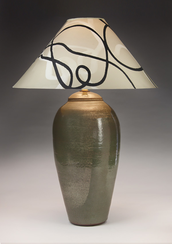 Lamp with Ming Green base (Duograph #4) by Stephen Procter