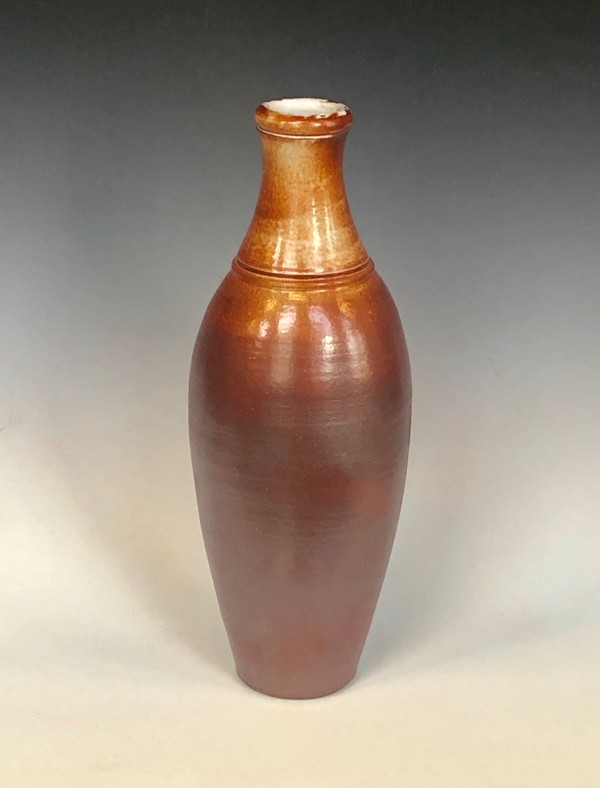 Bottle with Shino glaze by Stephen Procter