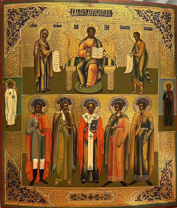 Christ Almighty with Mother of God, St. John the Forerunner and selected saints, Image 1.
