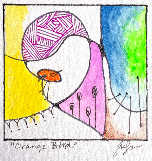 Orange Bird by Evelyn Dufner