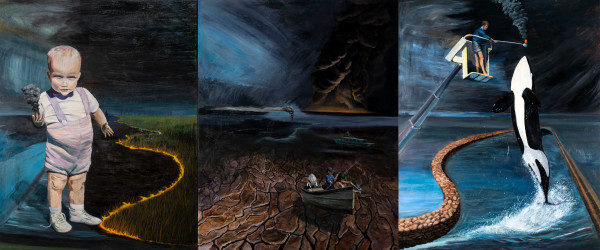 Positive Disintegration, triptych by Trent Thigpen