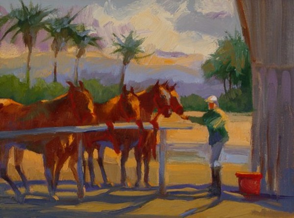 Horses and Palms (Untitled)